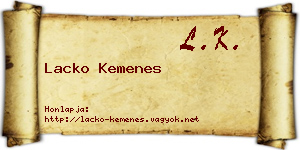 Lacko Kemenes névjegykártya