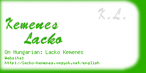 kemenes lacko business card